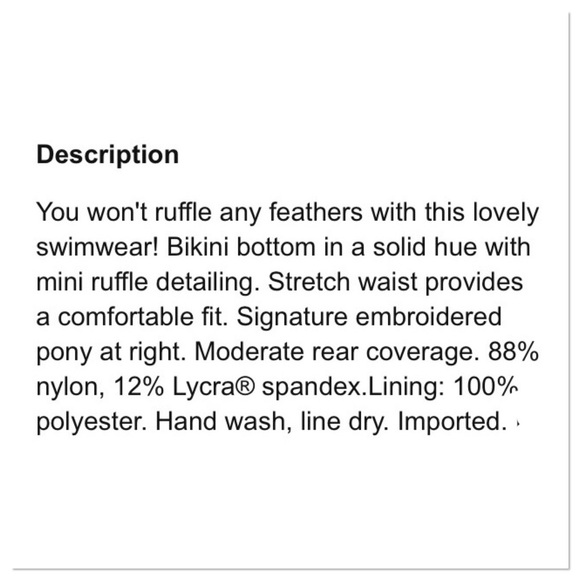 Ralph Lauren Polo turquoise ruffle bikini bottom L - Picture 8 of 8